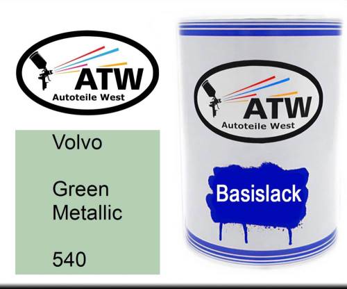 Volvo, Green Metallic, 540: 500ml Lackdose, von ATW Autoteile West.